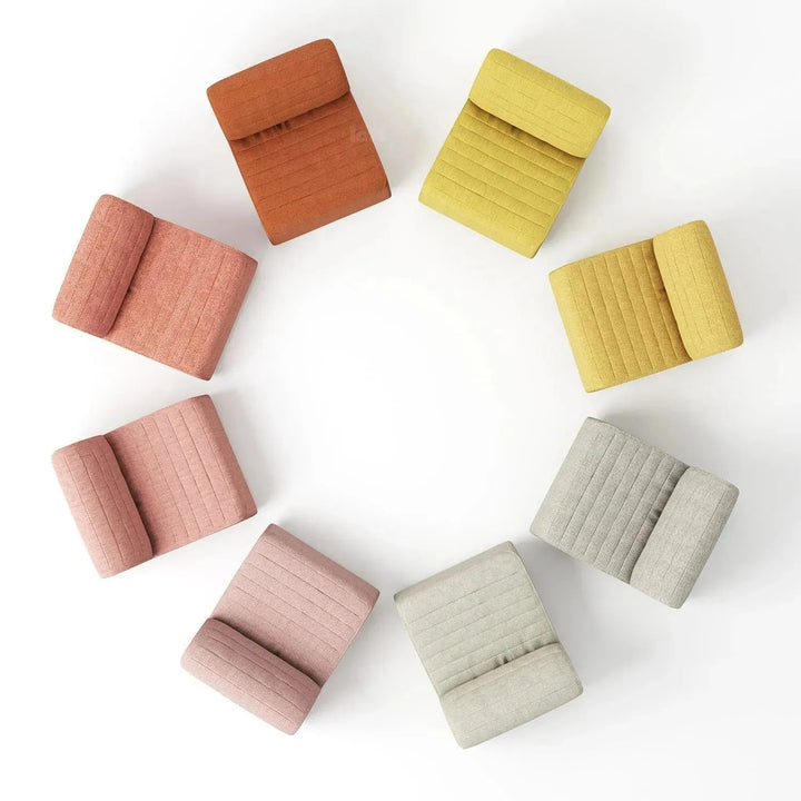 Modern mixed weave fabric rocking 1 seater sofa hobbyhorse detail 2.