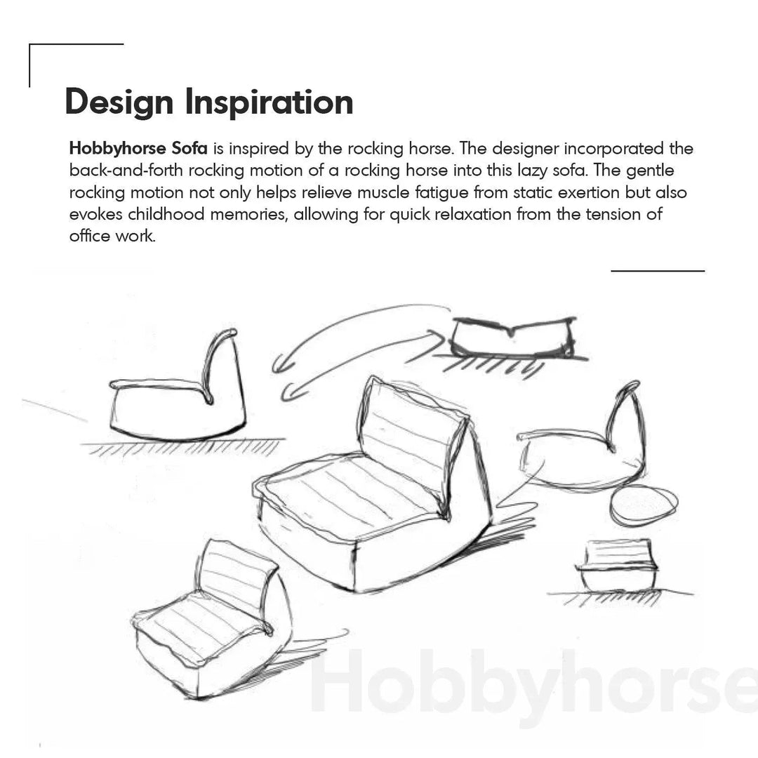 Modern Mixed Weave Fabric Rocking 1 Seater Sofa HOBBYHORSE