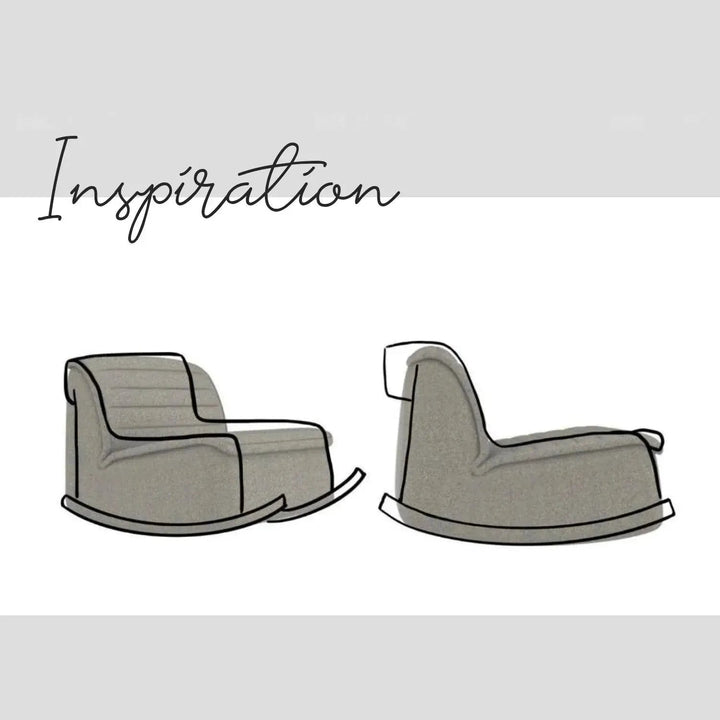 Modern Mixed Weave Fabric Rocking 1 Seater Sofa HOBBYHORSE