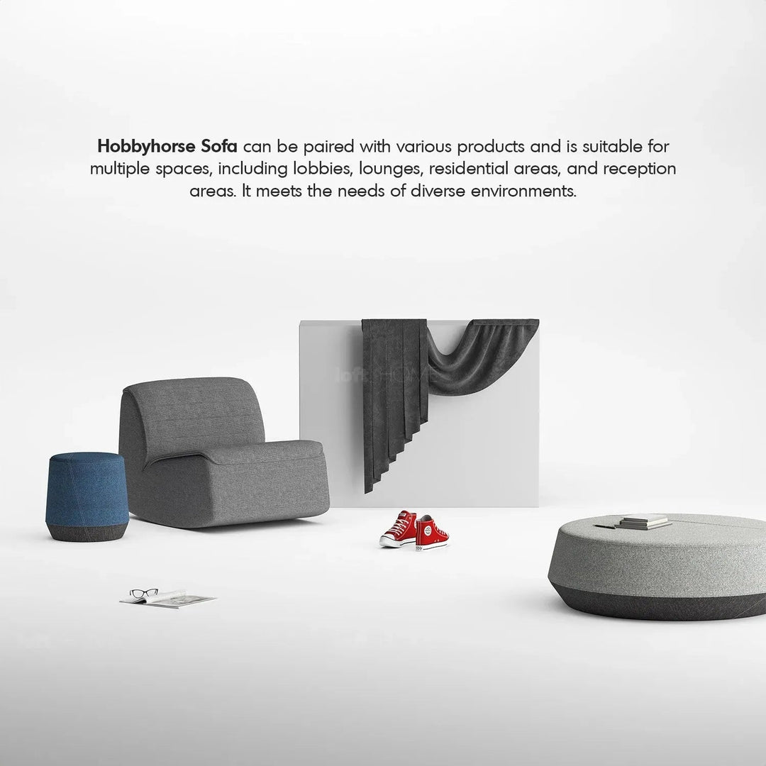 Modern Mixed Weave Fabric Rocking 1 Seater Sofa HOBBYHORSE