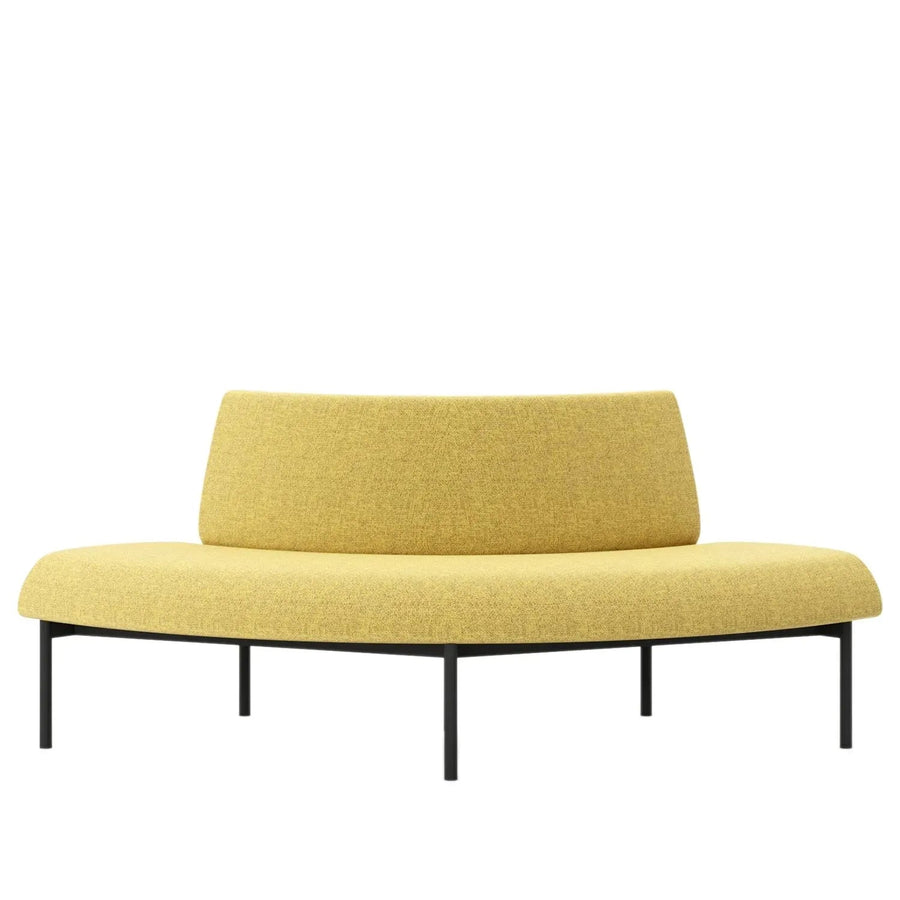 Minimalist Mixed Weave Fabric Round 2 Seater Sofa SANTO