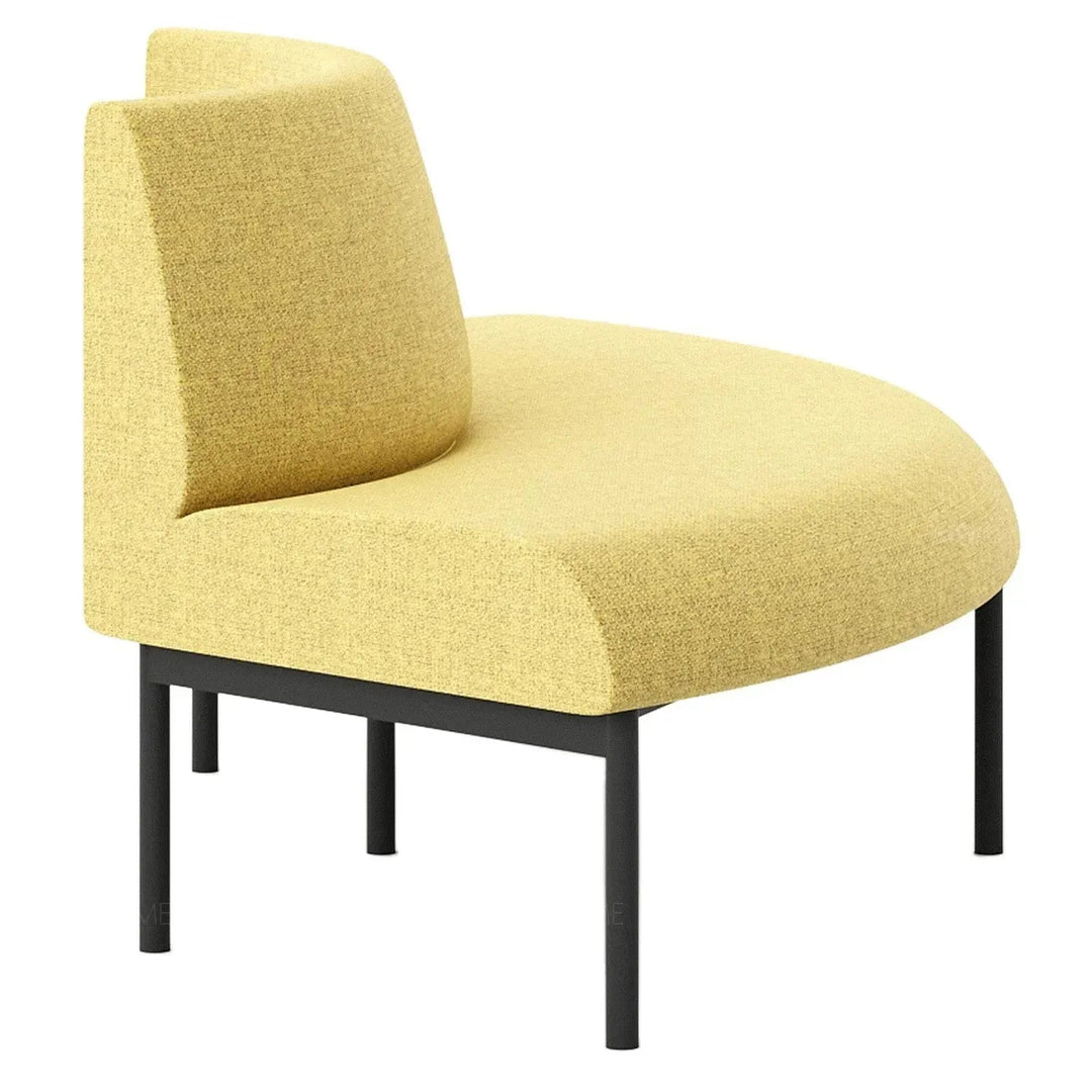 Minimalist mixed weave fabric round 2 seater sofa santo detail 7.