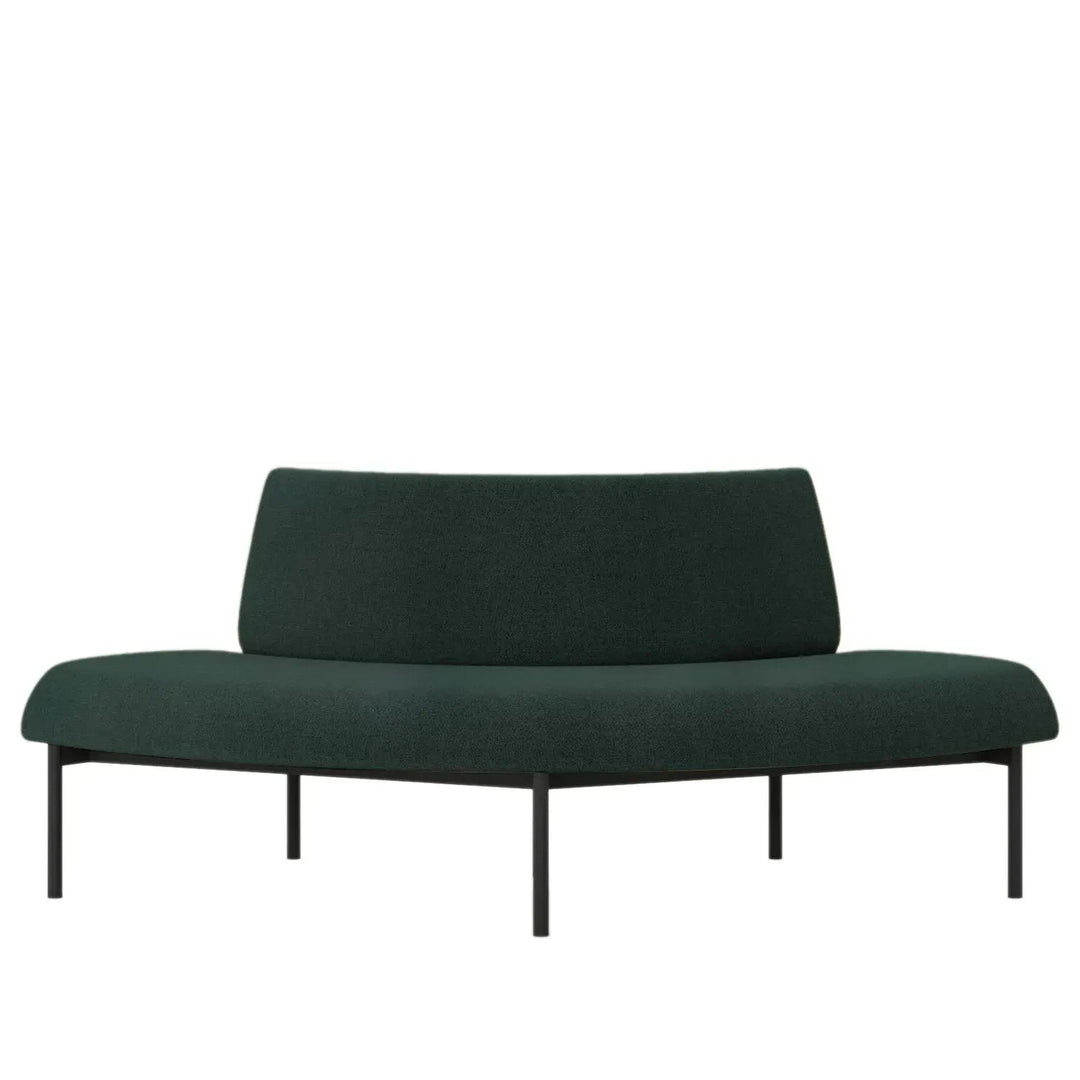 Minimalist mixed weave fabric round 2 seater sofa santo detail 19.