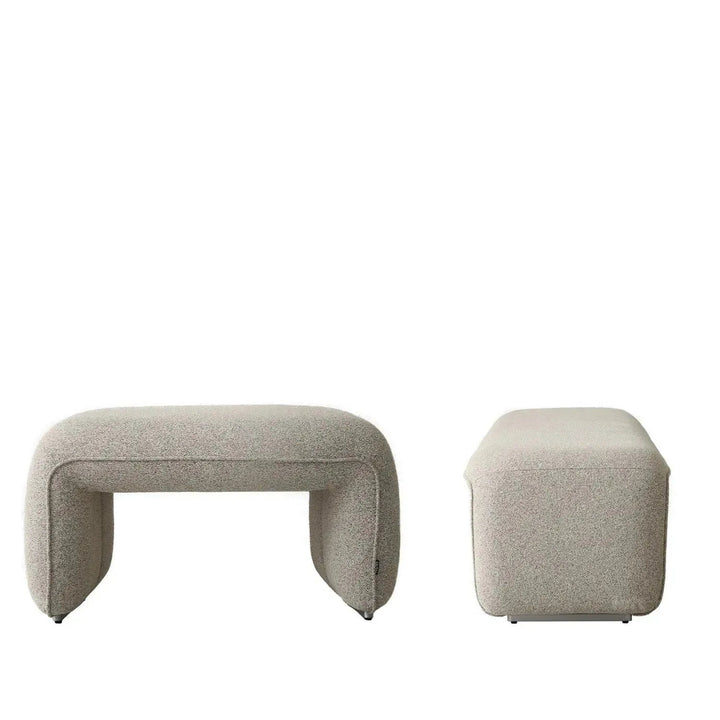 Minimalist Mixed Weave Fabric Ottoman ELEPHANT