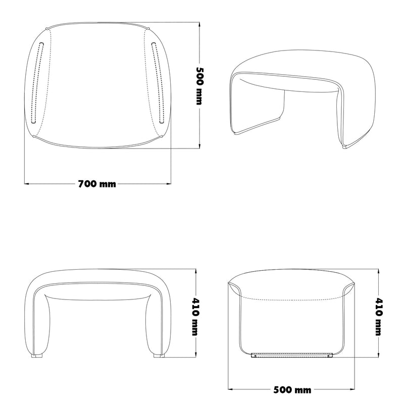 Minimalist mixed weave fabric ottoman elephant size charts.
