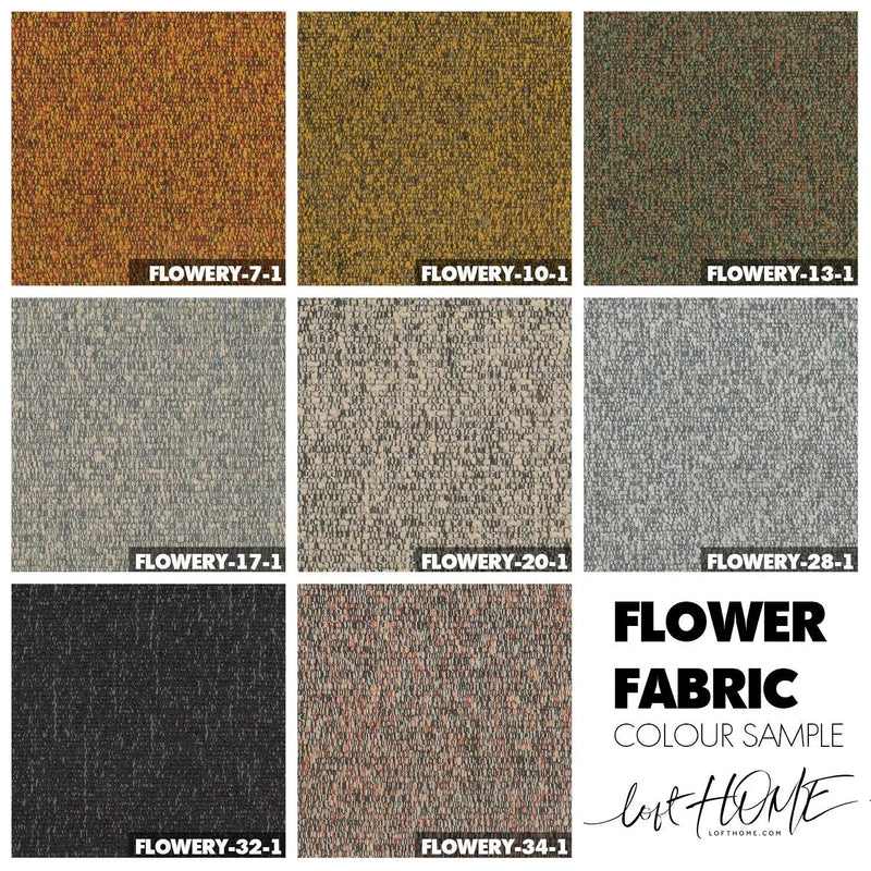 Minimalist mixed weave fabric ottoman elephant color swatches.
