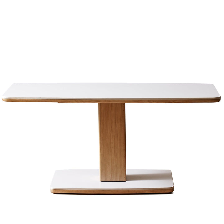 Minimalist Oak Wood Sintered Stone Height Adjustable Coffee Table LINO
