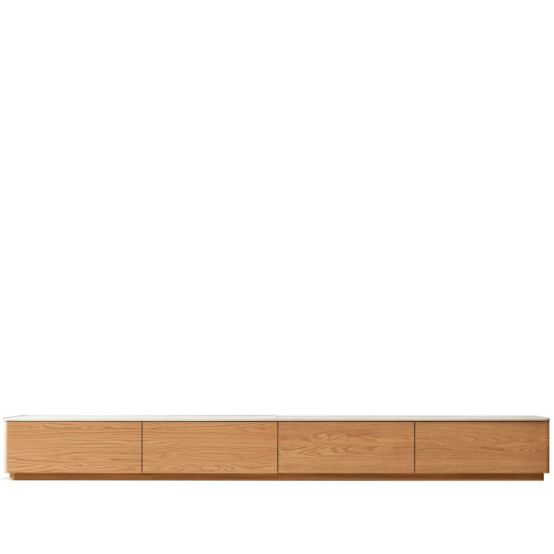 Minimalist oak wood sintered stone tv console lino detail 11.