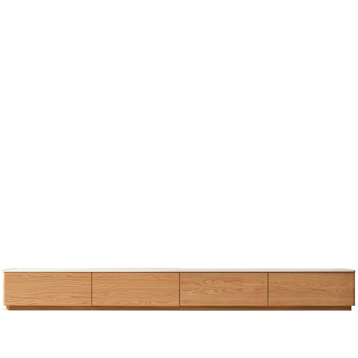 Minimalist oak wood sintered stone tv console lino detail 11.