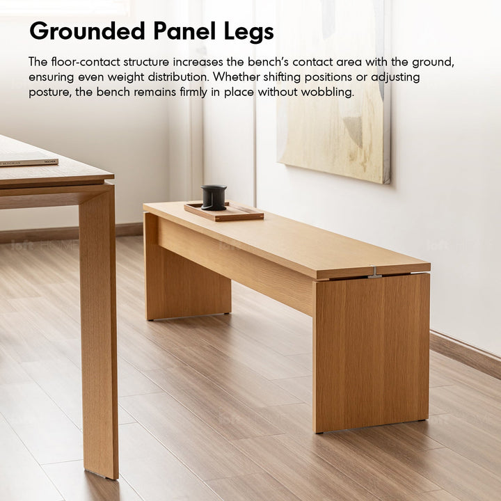 Minimalist Oak Wood Veneer Plywood Dining Bench HORIZON