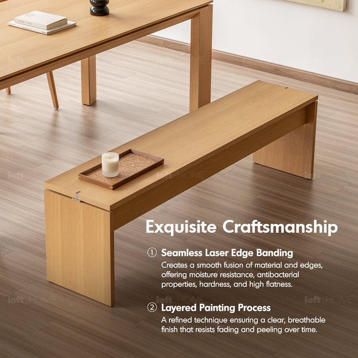 Minimalist Oak Wood Veneer Plywood Dining Bench HORIZON