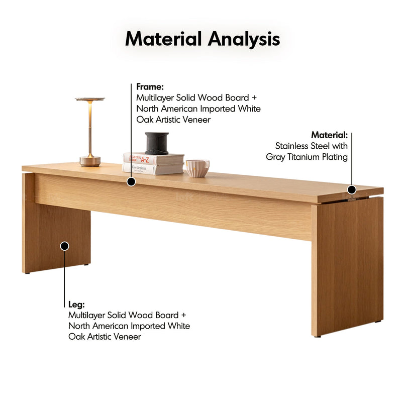 Minimalist oak wood veneer plywood dining bench horizon situational feels.
