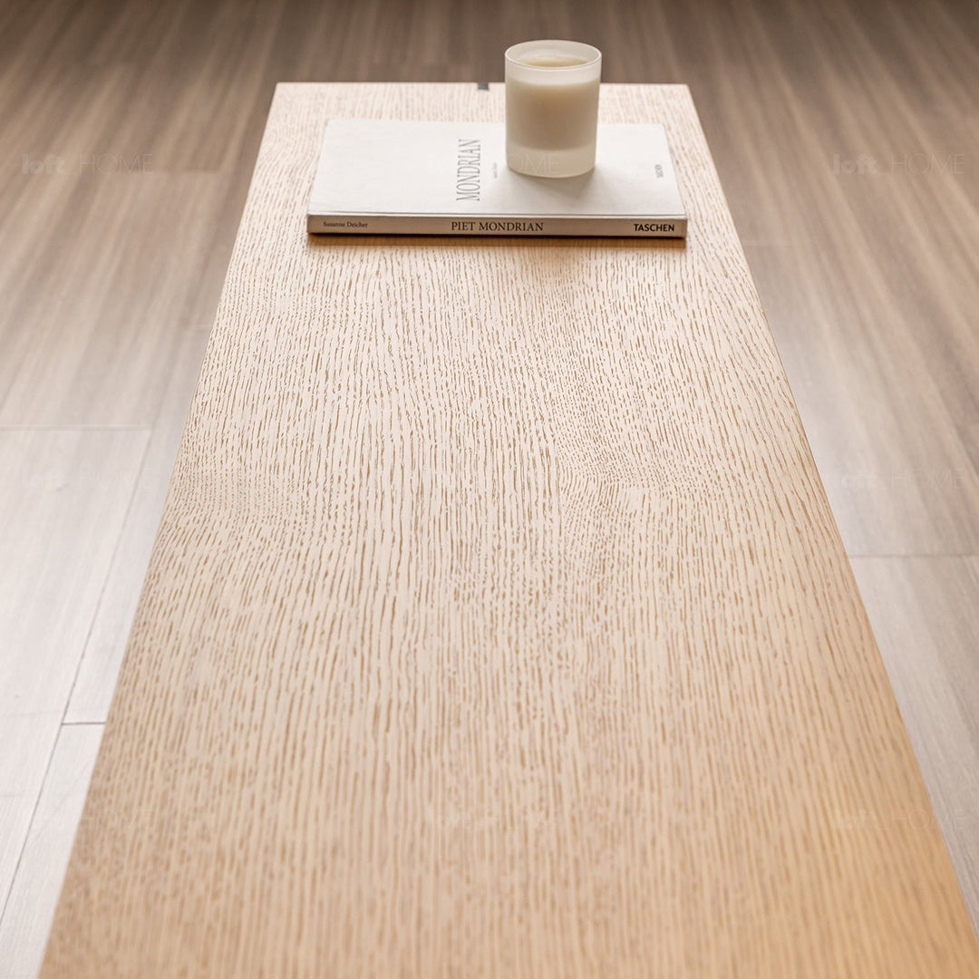 Minimalist oak wood veneer plywood dining bench horizon detail 1.