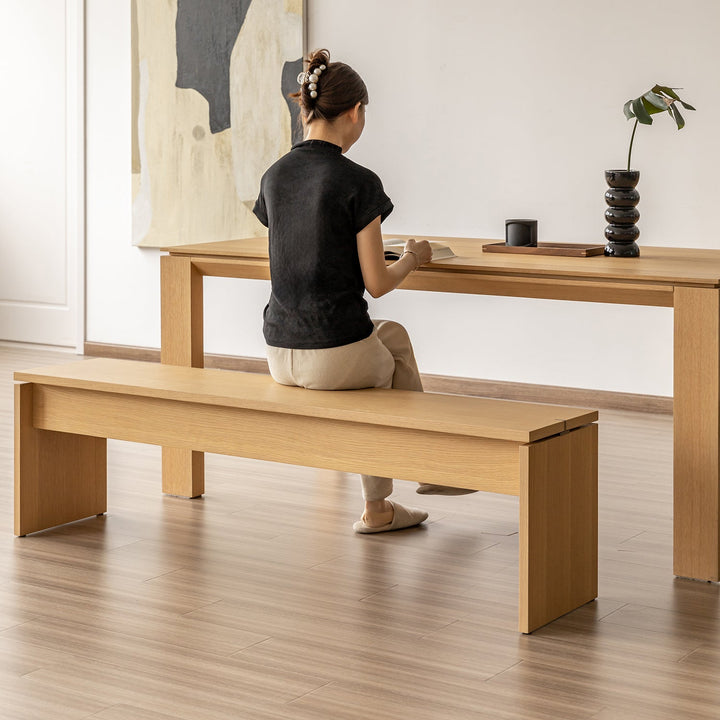 Minimalist Oak Wood Veneer Plywood Dining Bench HORIZON