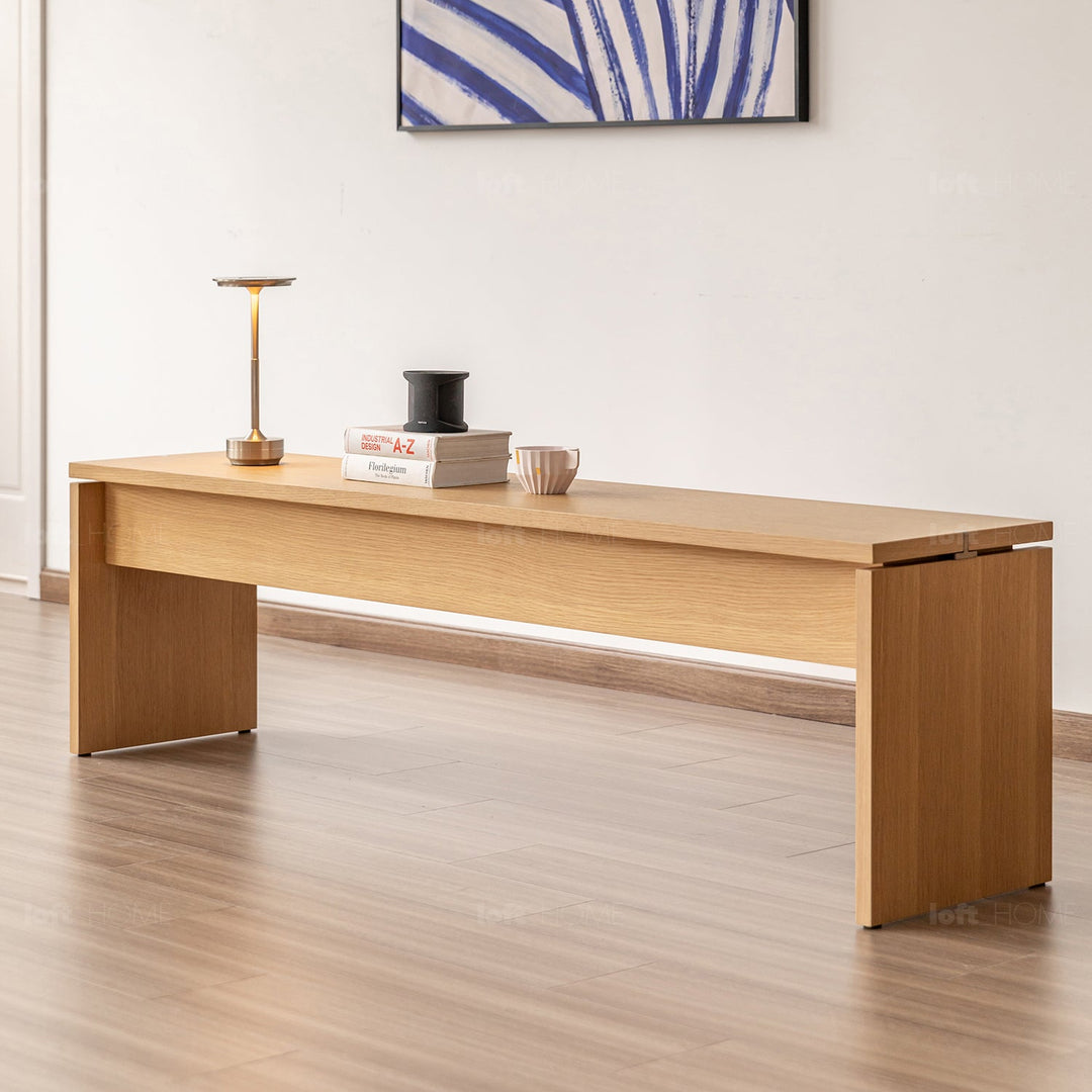 Minimalist Oak Wood Veneer Plywood Dining Bench HORIZON