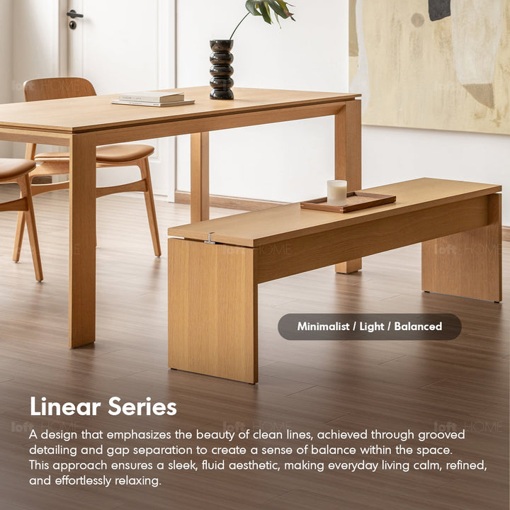Minimalist Oak Wood Veneer Plywood Dining Bench HORIZON