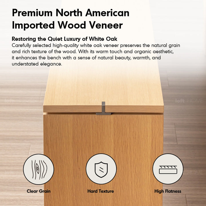 Minimalist Oak Wood Veneer Plywood Dining Bench HORIZON