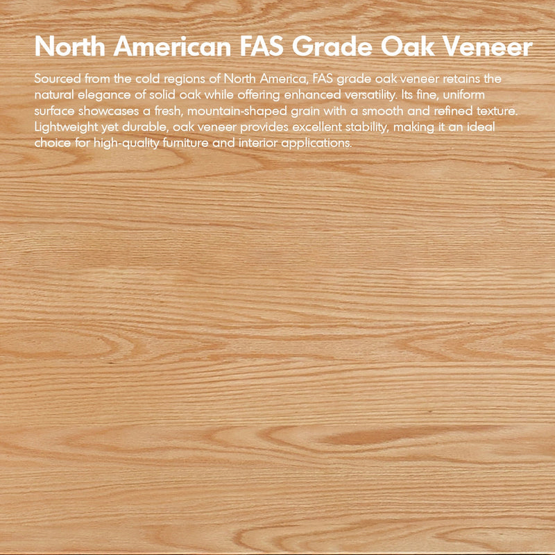 Minimalist oak wood veneer plywood dining table horizon color swatches.