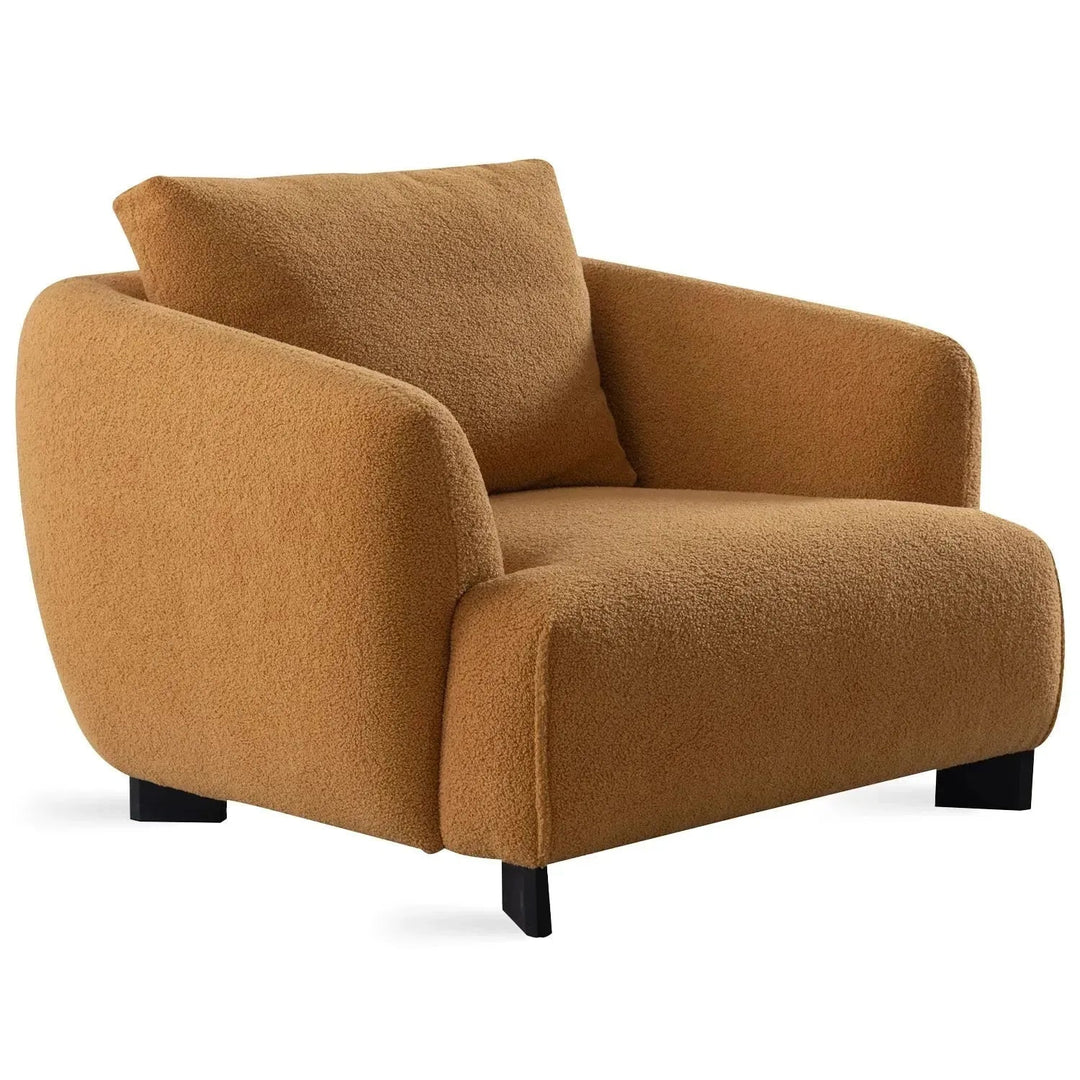 Modern Sherpa Fabric 1 Seater Sofa SAFFRON