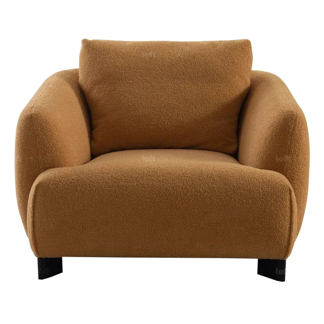 Modern Sherpa Fabric 1 Seater Sofa SAFFRON