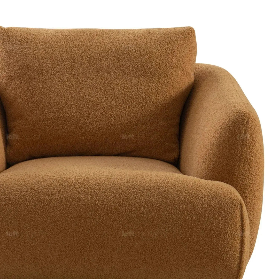Modern Sherpa Fabric 1 Seater Sofa SAFFRON