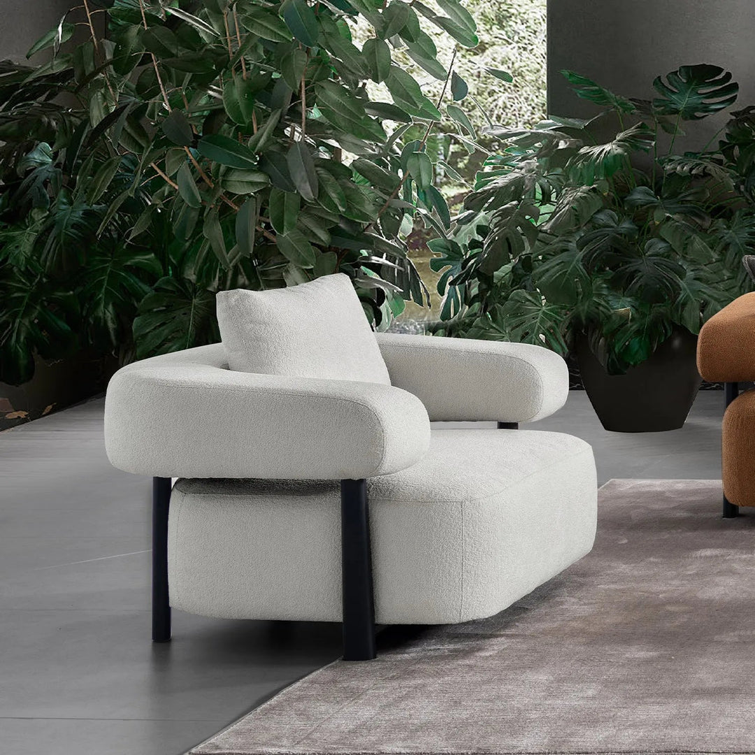 Modern Sherpa Fabric 1 Seater Sofa SIMPLICITY