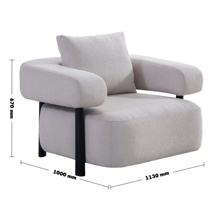 Modern Sherpa Fabric 1 Seater Sofa SIMPLICITY