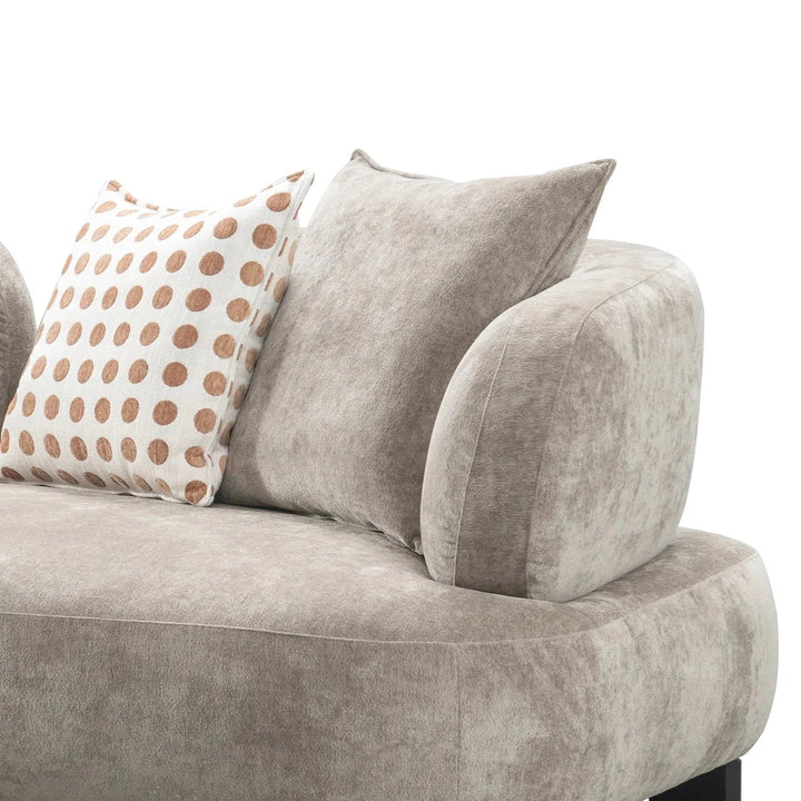 Cream sherpa fabric 2 seater sofa calyx with context.