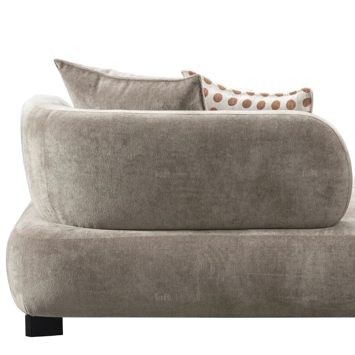 Cream sherpa fabric 2 seater sofa calyx in details.