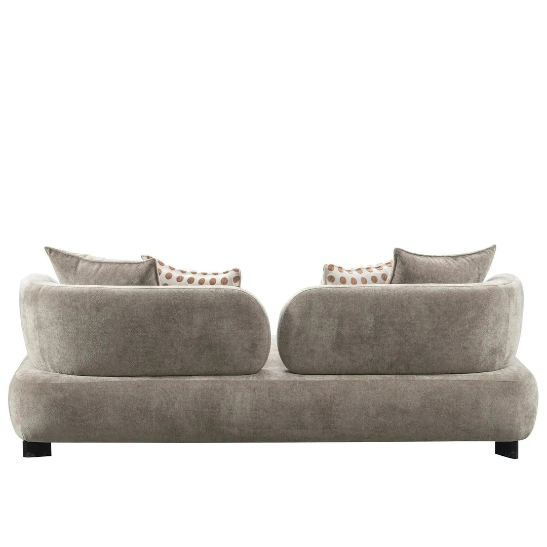Cream sherpa fabric 3 seater sofa calyx color swatches.