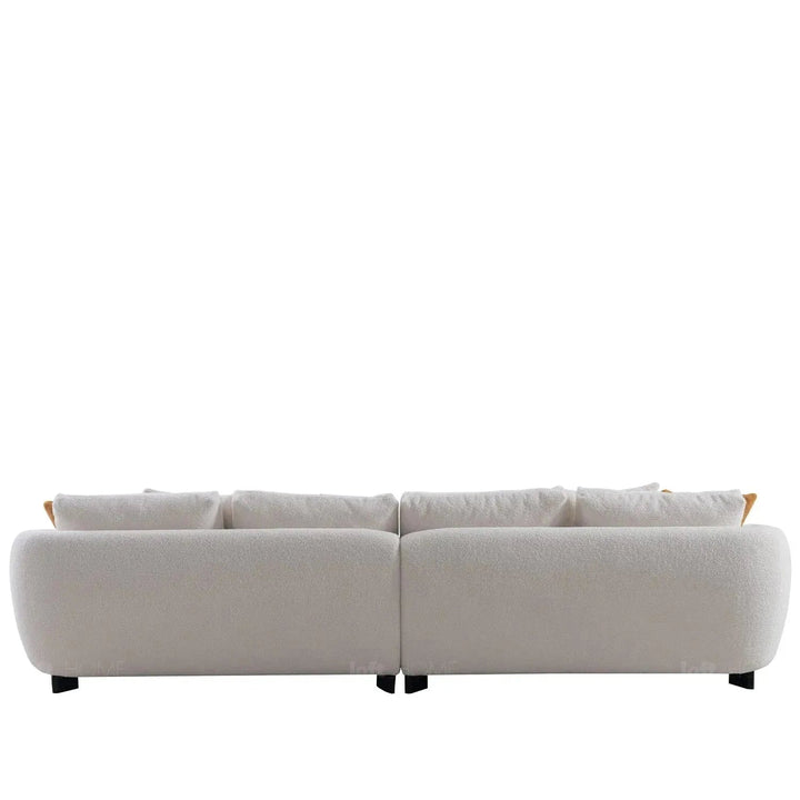 Modern sherpa fabric 5 seater sofa saffron material variants.