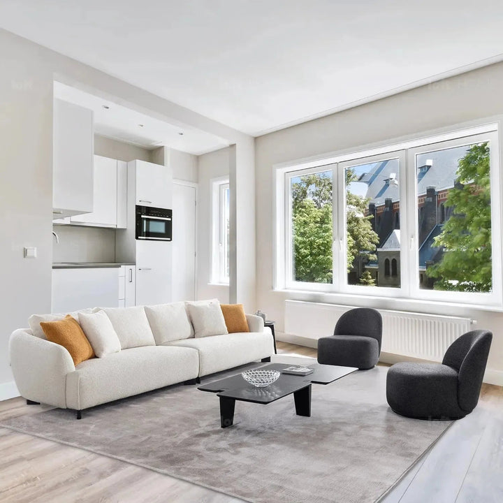 Modern Sherpa Fabric 5 Seater Sofa SAFFRON