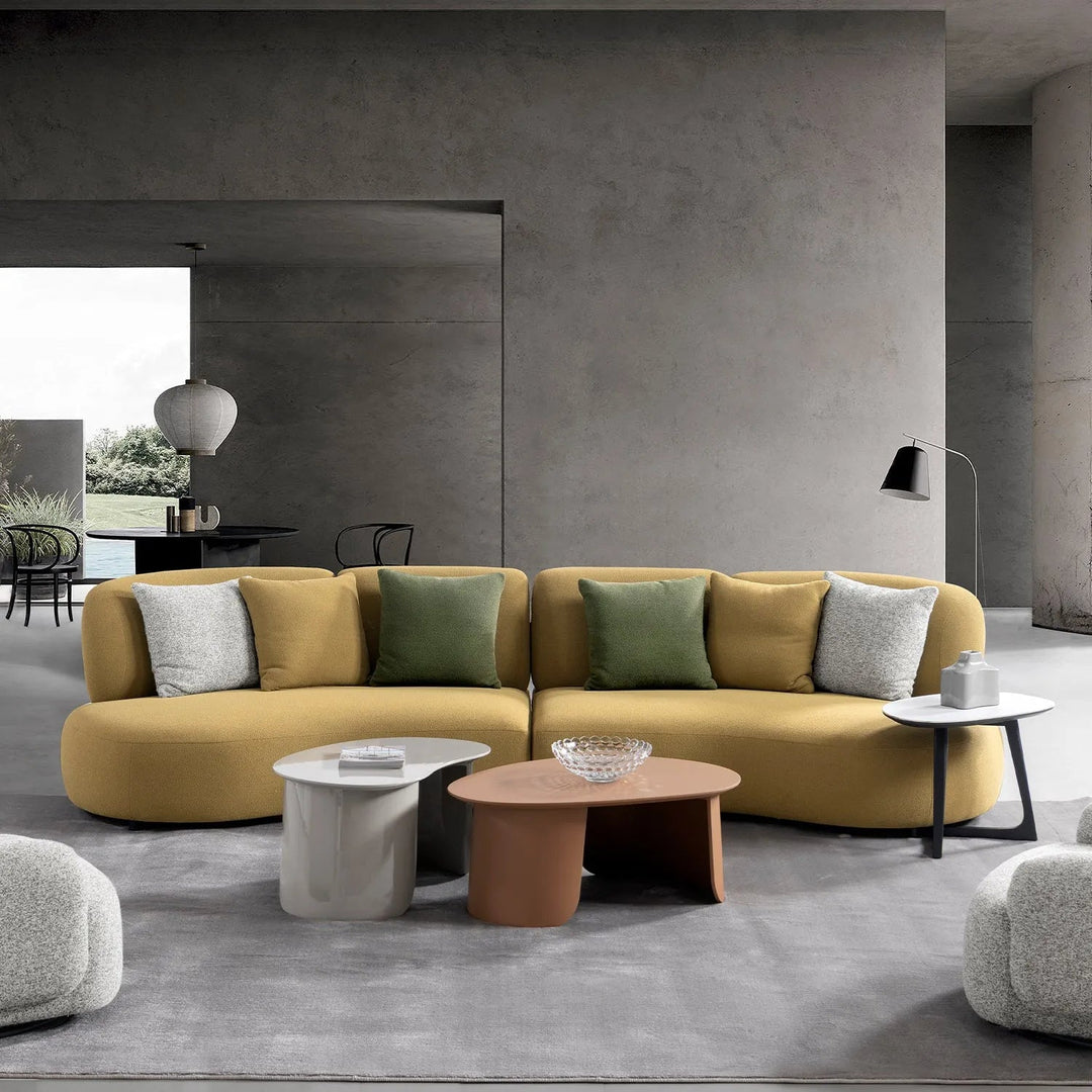 Cream Sherpa Fabric 5 Seater Sofa ARCH