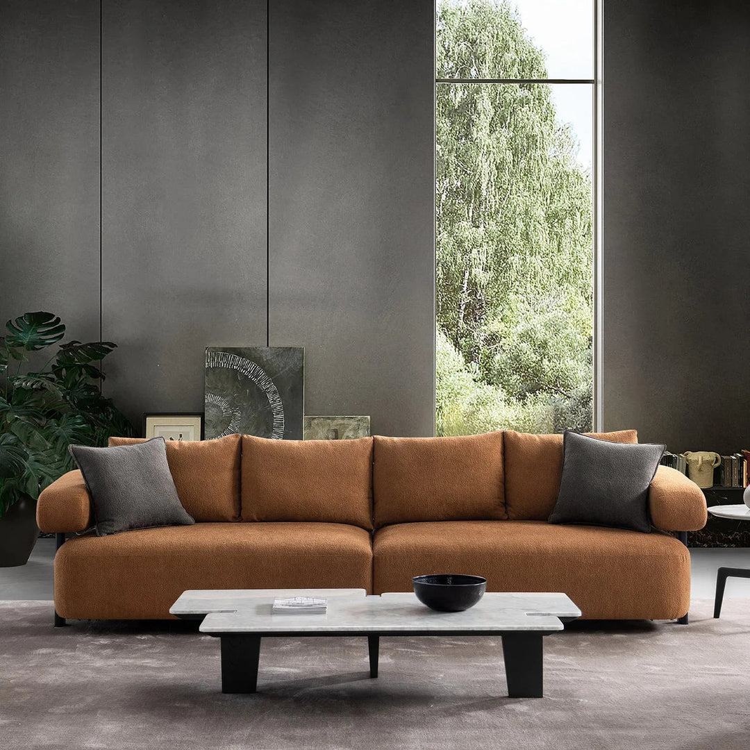 Modern Sherpa Fabric 4 Seater Sofa ECHO