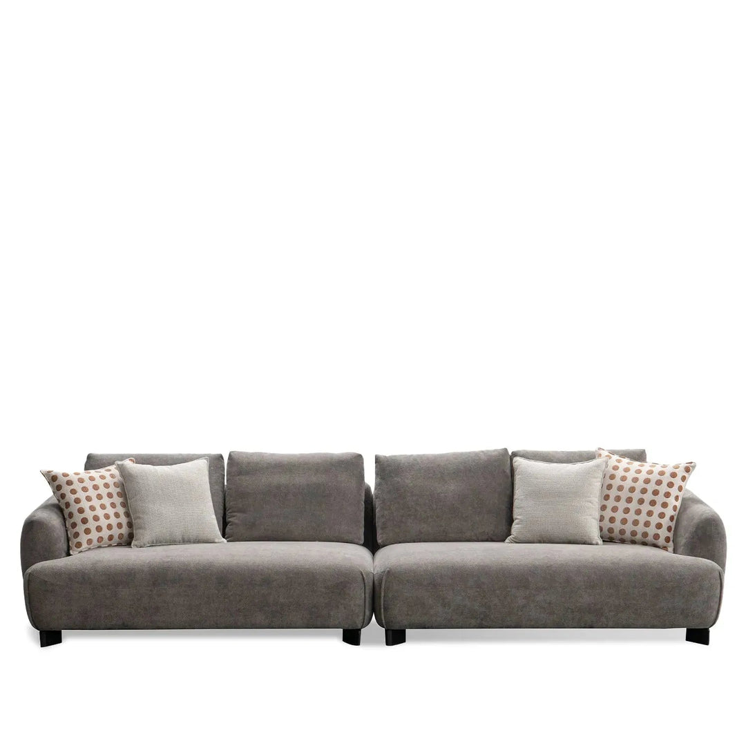 Modern sherpa fabric 5 seater sofa grand in white background.