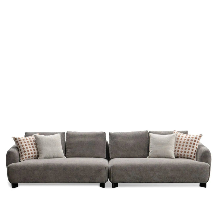 Modern sherpa fabric 5 seater sofa grand in white background.