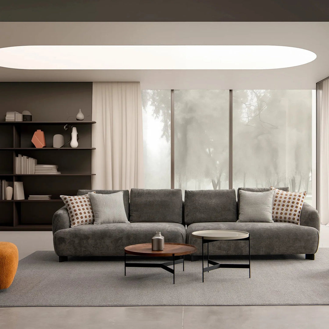 Modern Sherpa Fabric 5 Seater Sofa GRAND