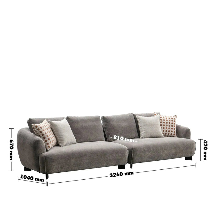 Modern Sherpa Fabric 5 Seater Sofa GRAND