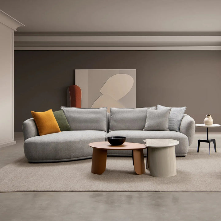 Modern Sherpa Fabric L Shape Sectional Sofa GRANITOVA 3+L