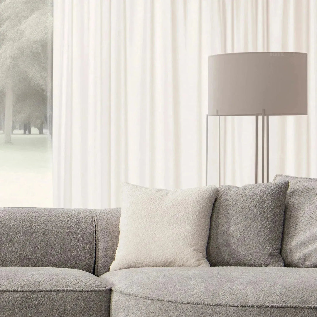 Minimalist Sherpa Fabric L Shape Sectional Sofa LIVING 4+L