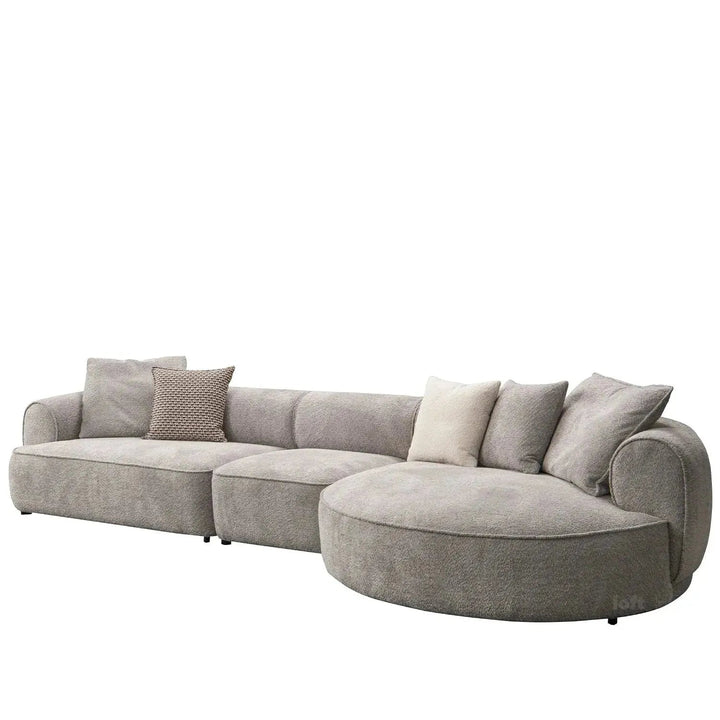 Minimalist Sherpa Fabric L Shape Sectional Sofa LIVING 4+L