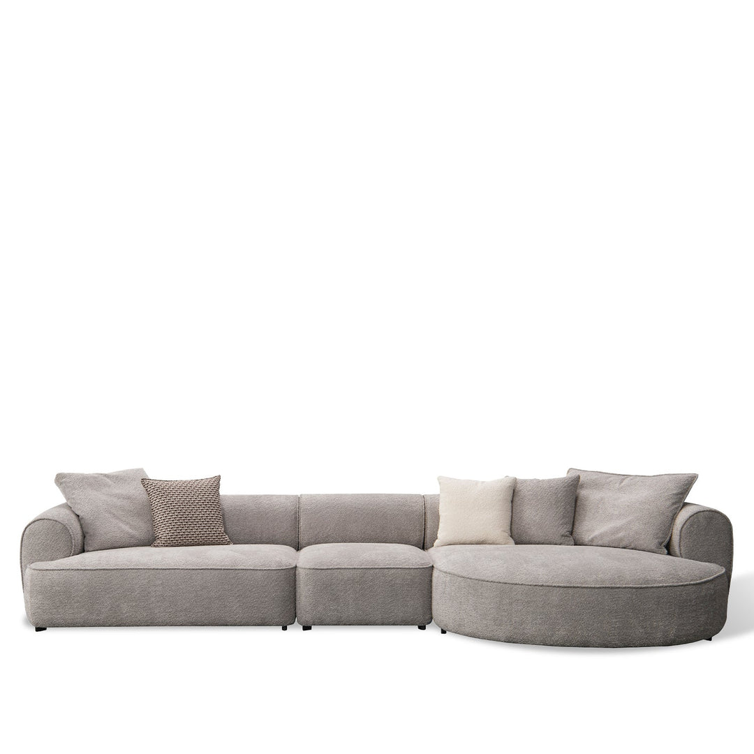 Minimalist Sherpa Fabric L Shape Sectional Sofa LIVING 4+L
