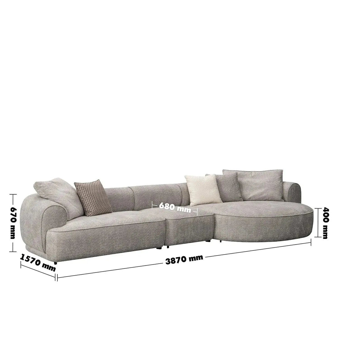 Minimalist Sherpa Fabric L Shape Sectional Sofa LIVING 4+L