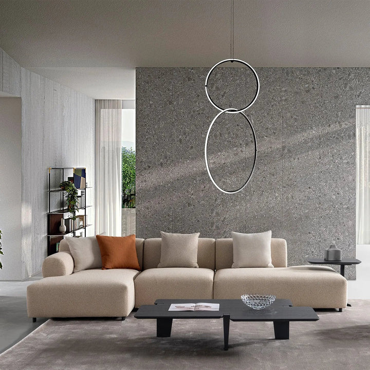 Minimalist Sherpa Fabric L Shape Sectional Sofa NOBLE 4+L