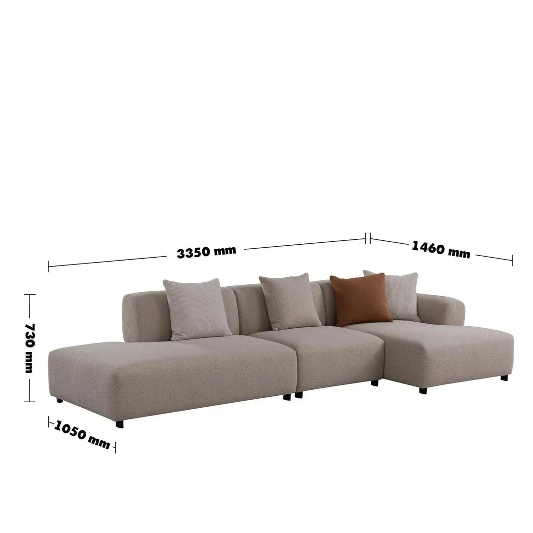Minimalist Sherpa Fabric L Shape Sectional Sofa NOBLE 4+L
