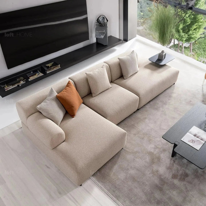 Minimalist Sherpa Fabric L Shape Sectional Sofa NOBLE 4+L