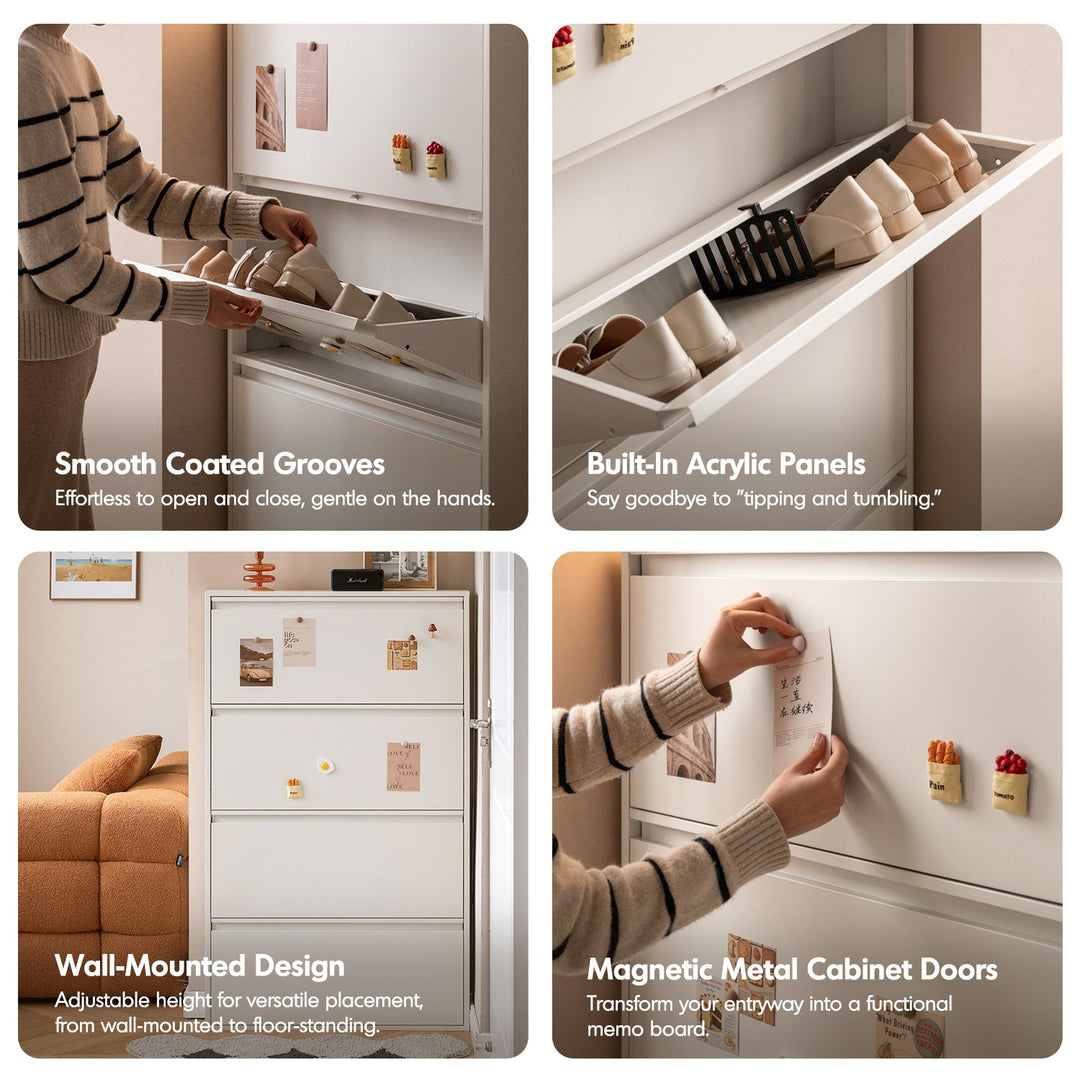 Bauhaus steel shoe cabinet slim situational feels.
