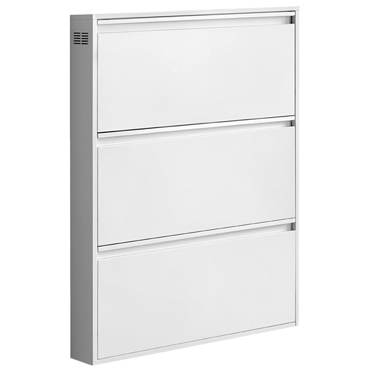 Minimalist steel shoe cabinet slim detail 5.