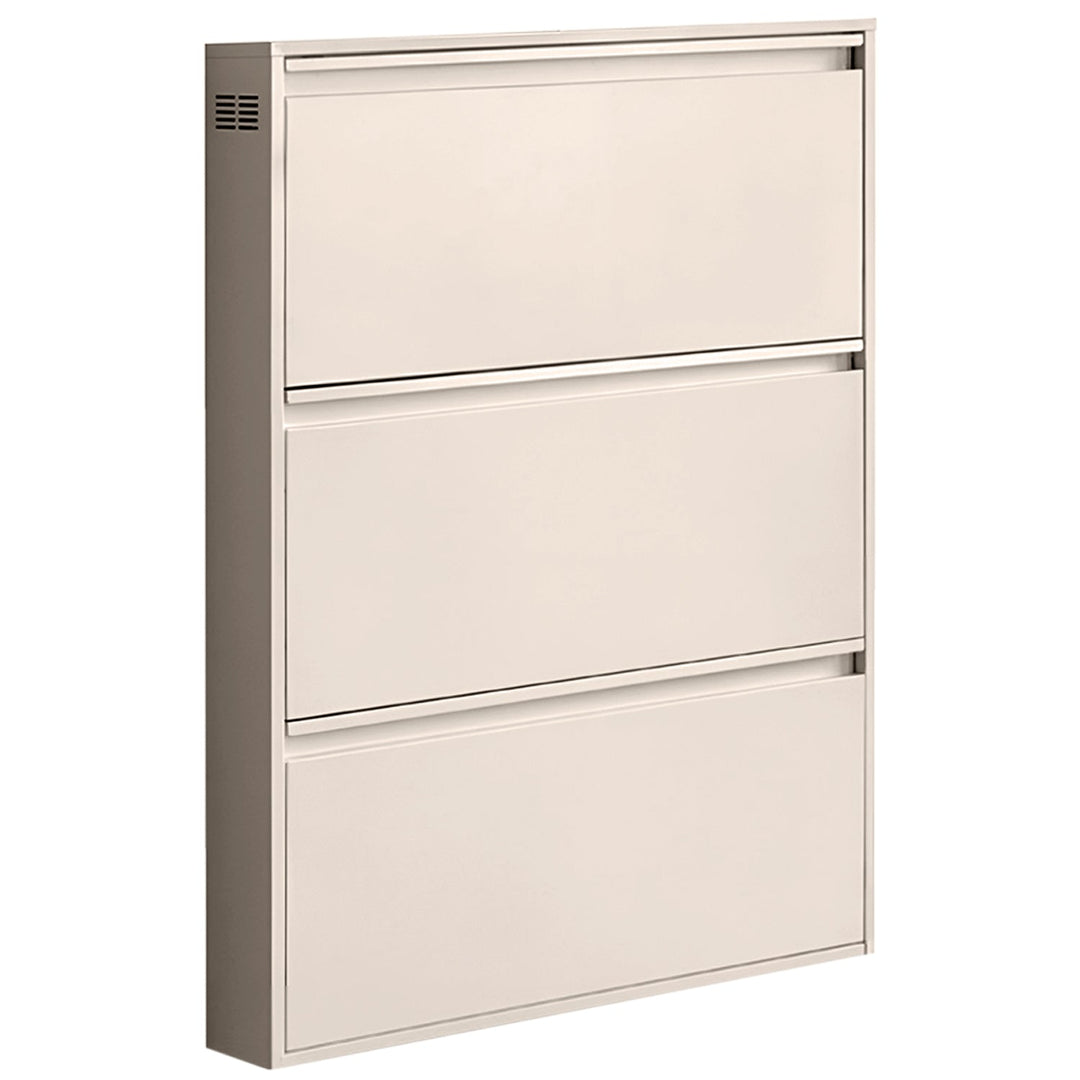 Minimalist steel shoe cabinet slim detail 6.