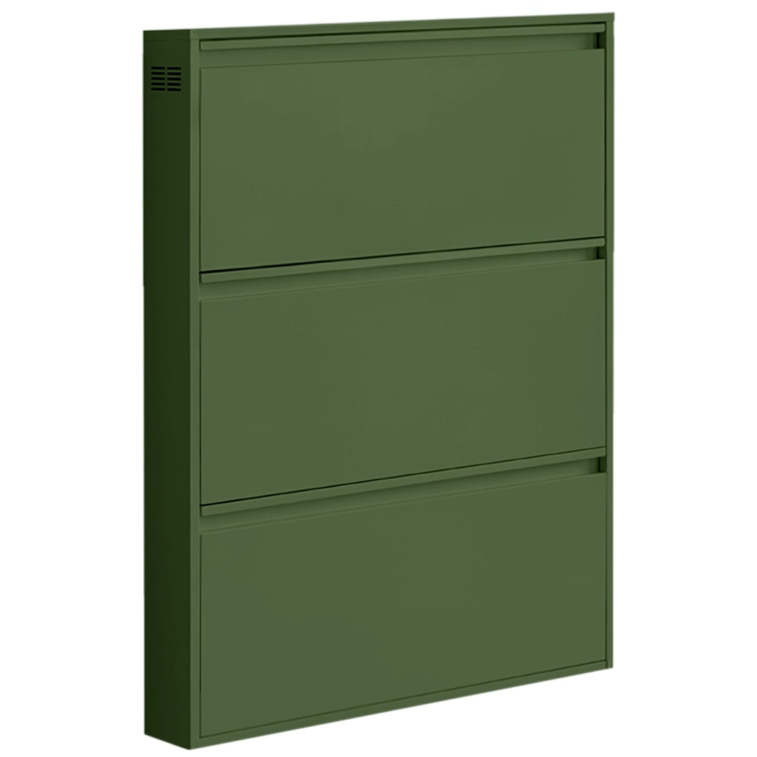 Minimalist steel shoe cabinet slim detail 7.